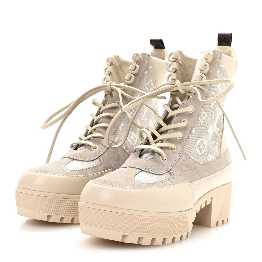 Suede Calfskin Laureate Platform Desert Boots 41 Beige £¨ Direct shipment via from wholesalehk.shop