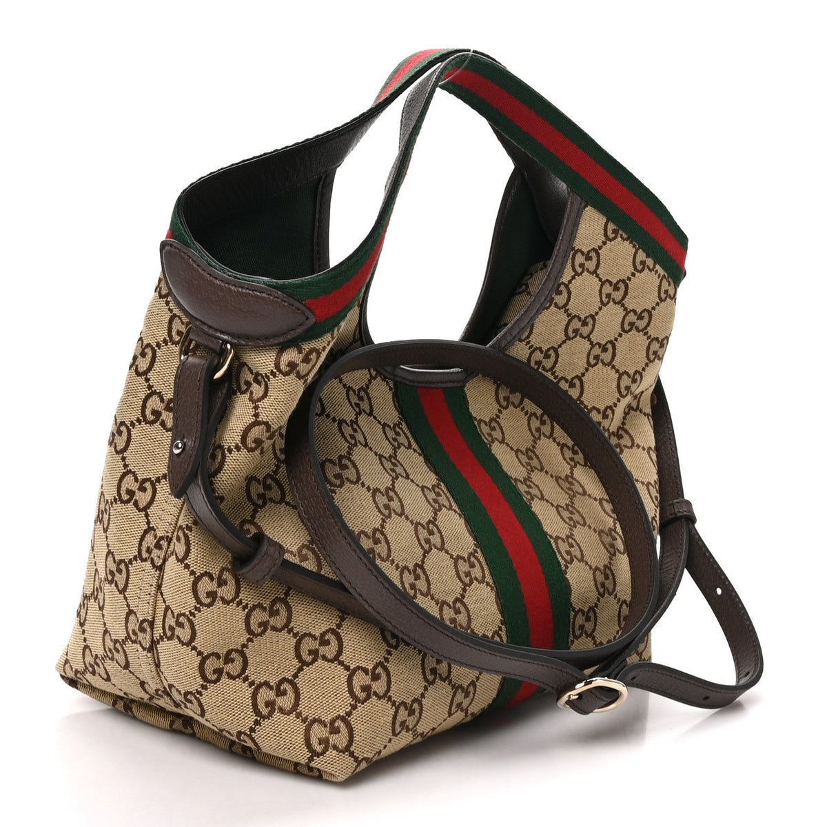 Monogram Web Small Giglio Tote Beige Dark Brown wholesalehk.shop
