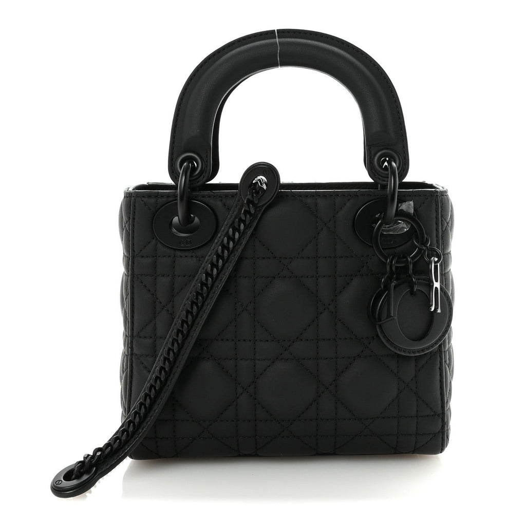 Ultra Matte Calfskin Cannage Mini Lady Dior Black wholesalehk.shop
