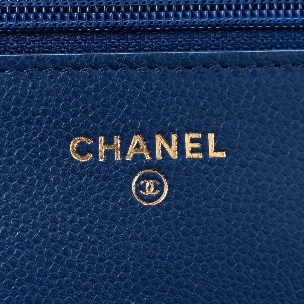 Caviar Quilted Boy Wallet On Chain WOC Dark Blue wholesalehk.shop