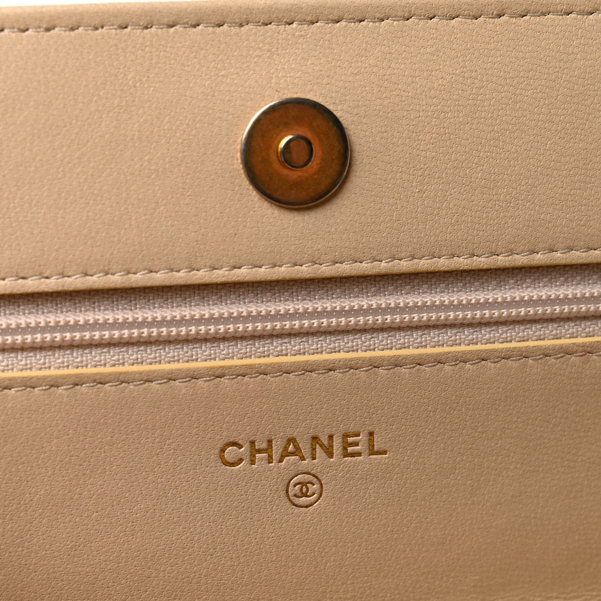 Lambskin Quilted Chanel 19 Wallet On Chain WOC Beige wholesalehk.shop