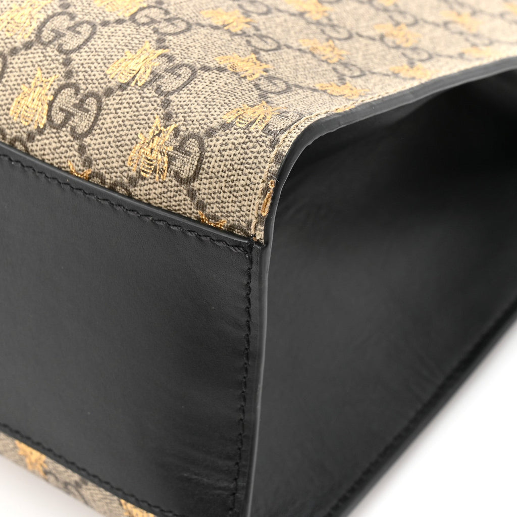 GG Supreme Monogram Bees Medium Padlock Tote Beige Oro Black £¨ Direct shipment via from wholesalehk.shop