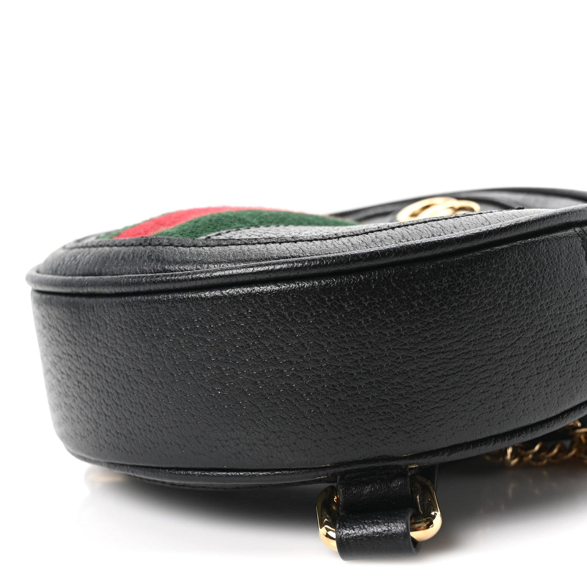 Grained Calfskin Web Mini Ophidia Round Backpack  Black wholesalehk.shop