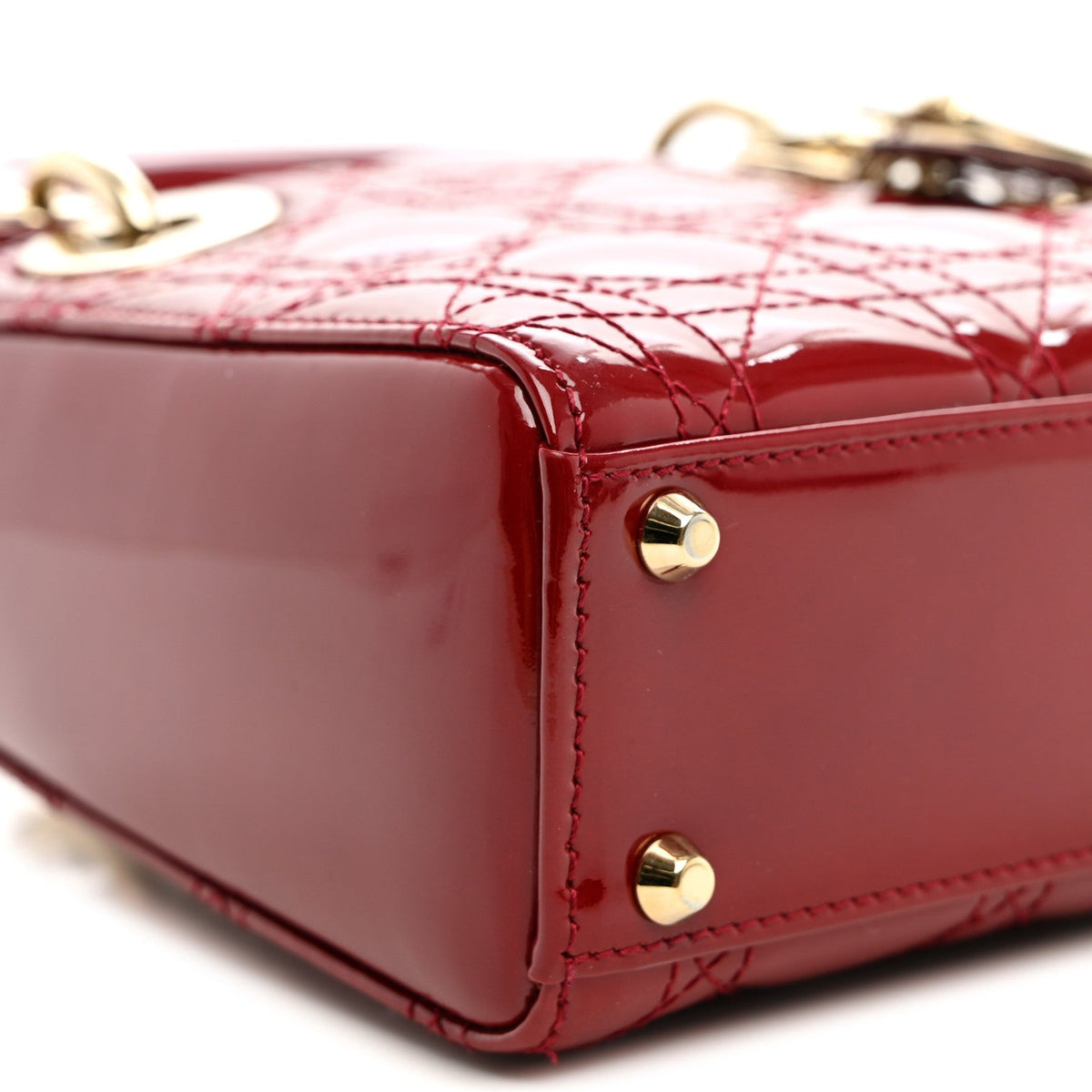 Patent Cannage Mini Lady Dior Red wholesalehk.shop