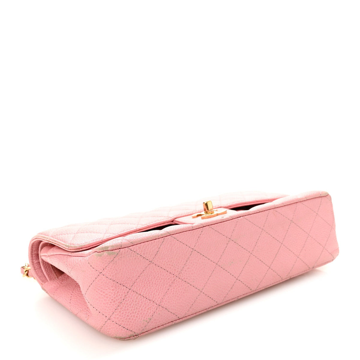 Caviar Quilted Medium Double Flap Light Pink wholesalehk.shop