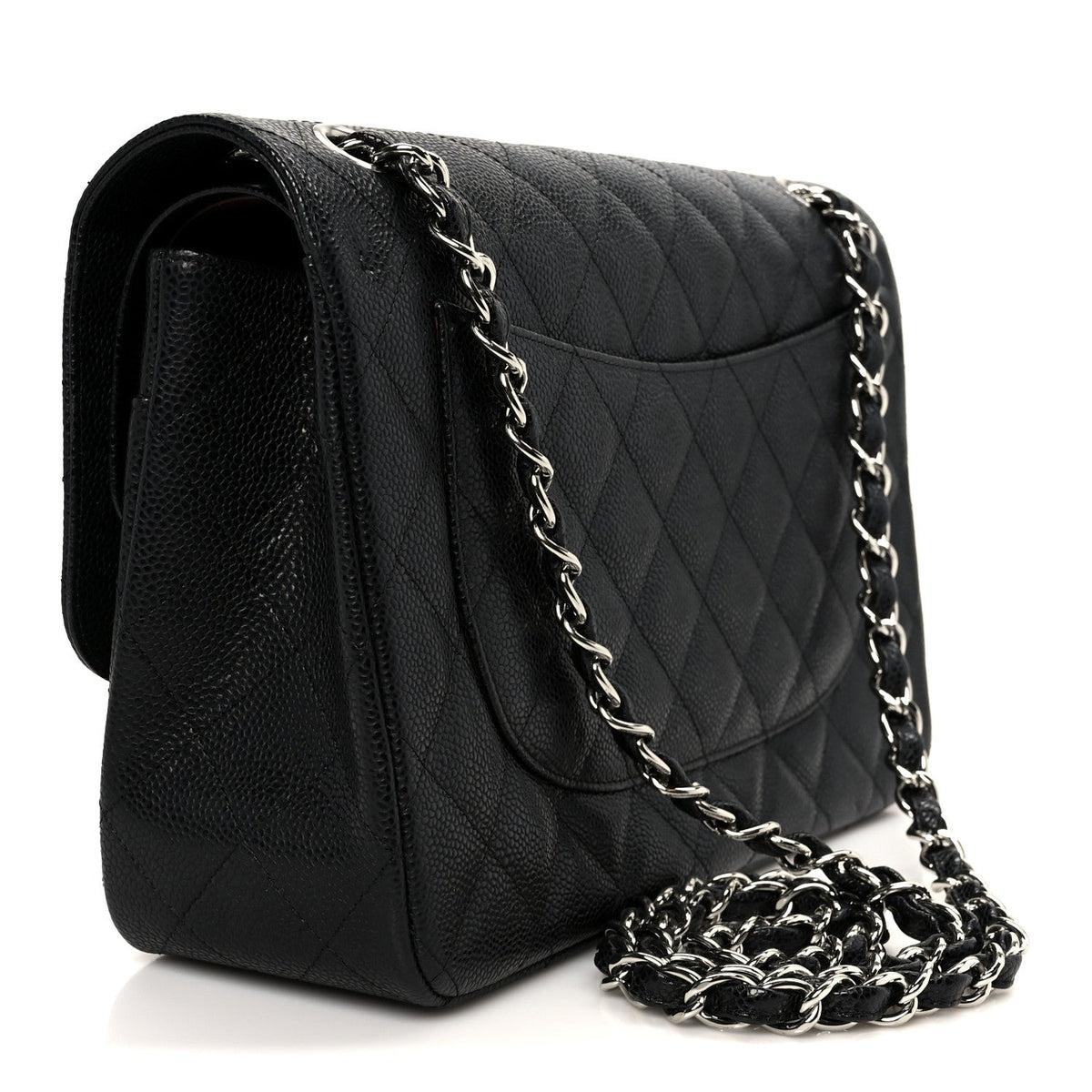 Caviar Quilted Jumbo Double Flap Black wholesalehk.shop