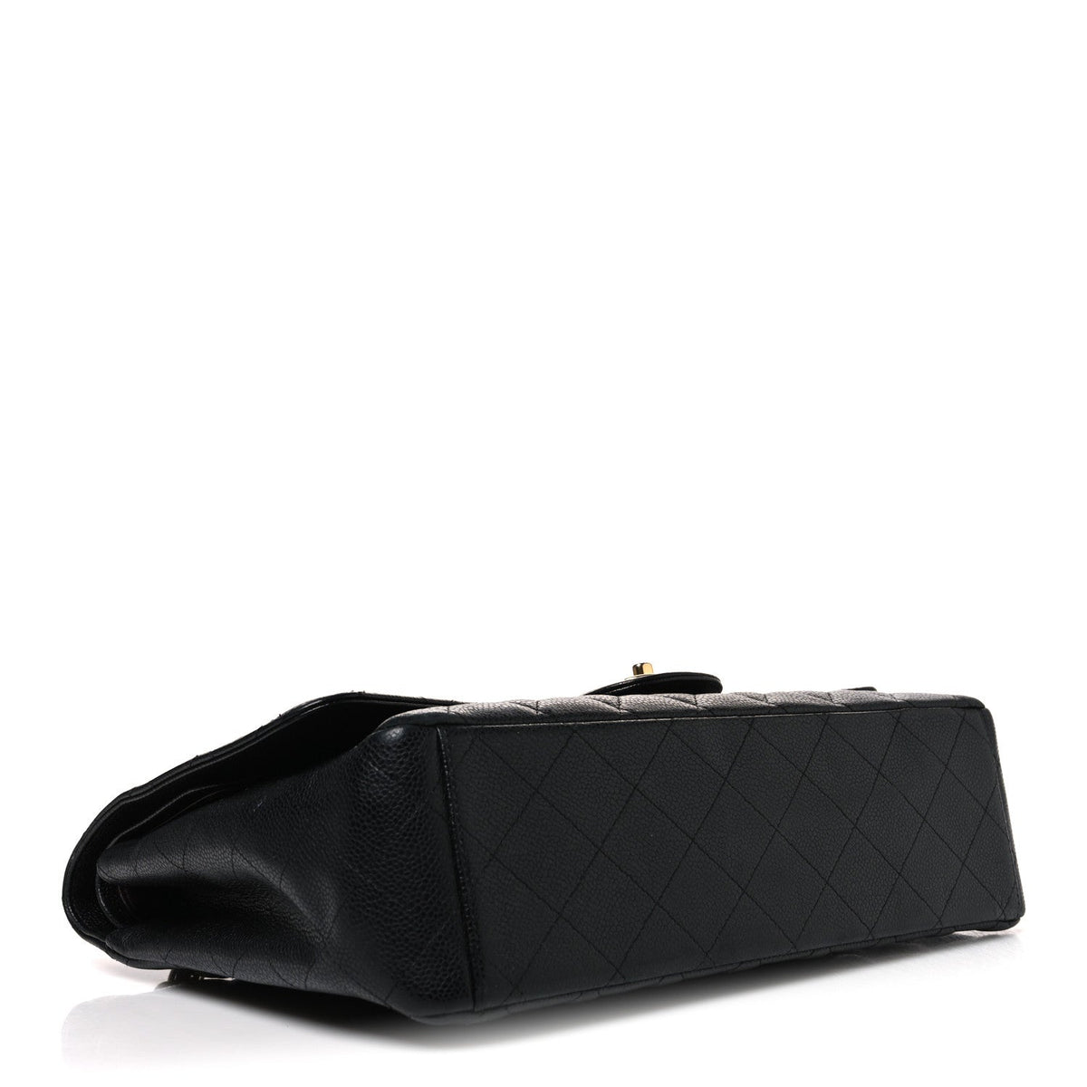 Caviar Quilted Maxi Double Flap Black wholesalehk.shop