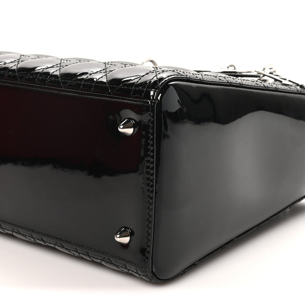 Patent Cannage Medium Lady Dior Black wholesalehk.shop