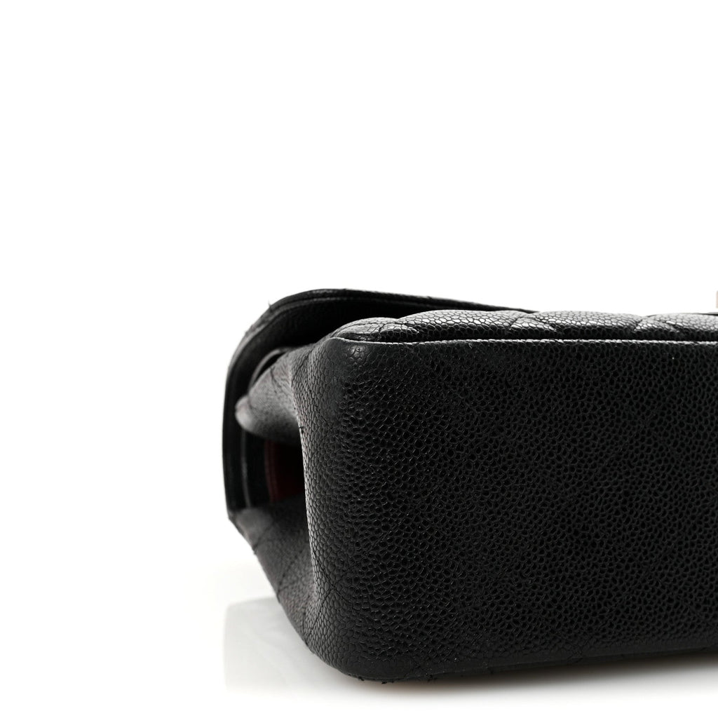 Caviar Quilted Jumbo Double Flap Black wholesalehk.shop