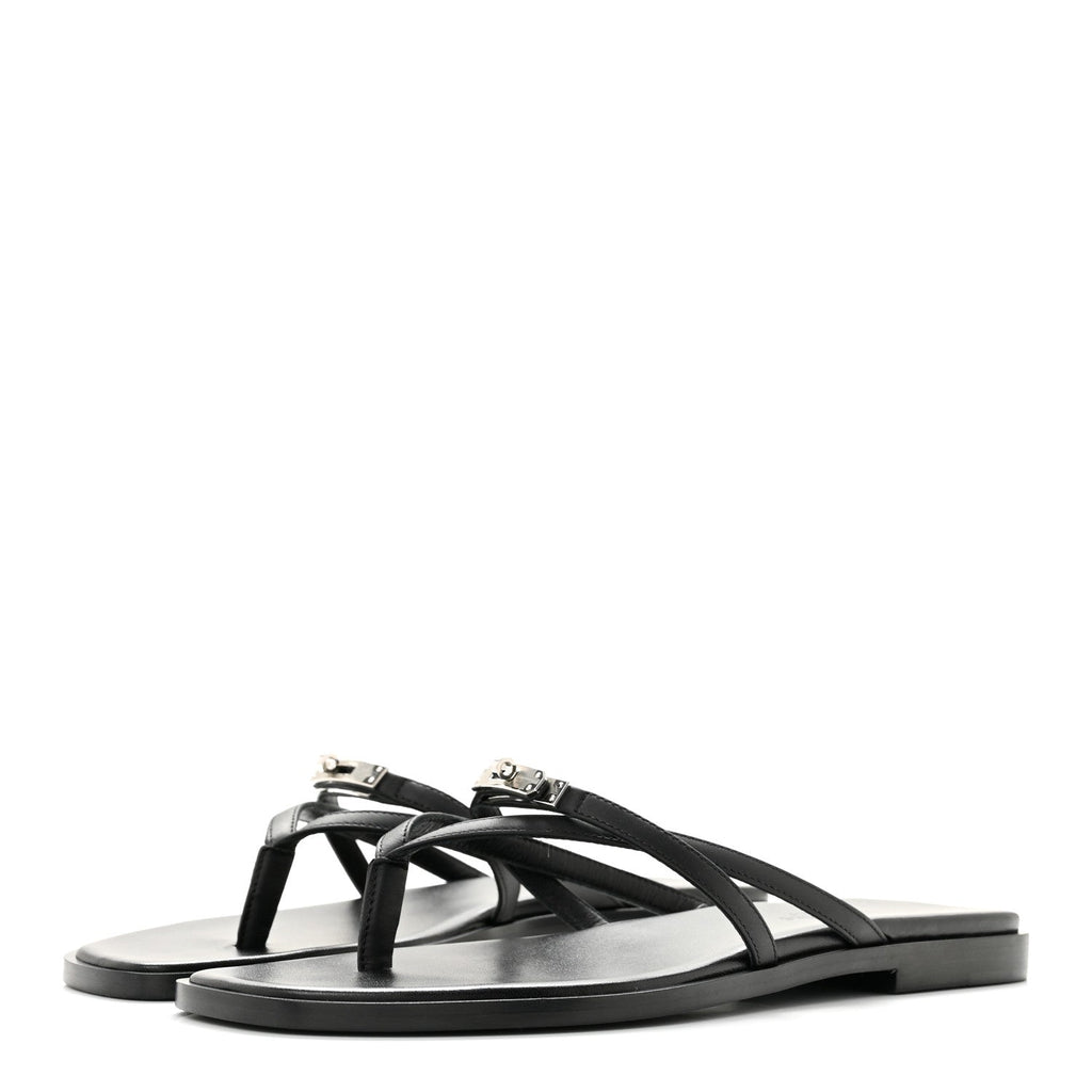 Calfskin Miss Sandals 37 Black wholesalehk.shop