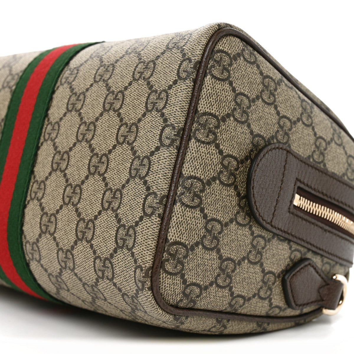 GG Supreme Monogram Web Medium Ophidia Top Handle Bag Beige Dark Brown wholesalehk.shop