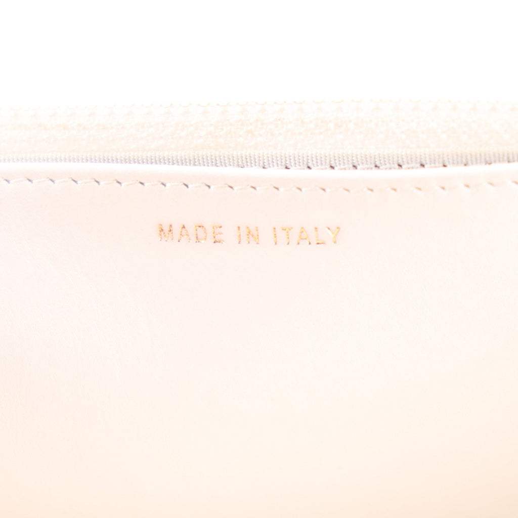 Calfskin Quilted Enchained Wallet On Chain WOC White wholesalehk.shop