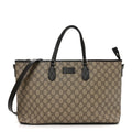 GG Supreme Monogram Medium Zippered Tote Dark Brown wholesalehk.shop