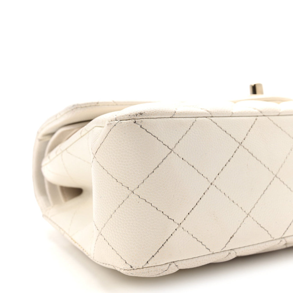 Caviar Quilted Small Double Flap White wholesalehk.shop