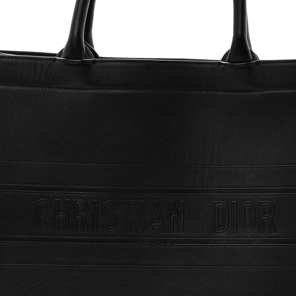 Calfskin Embossed Medium Book Tote Black £¨ Direct shipment via from wholesalehk.shop