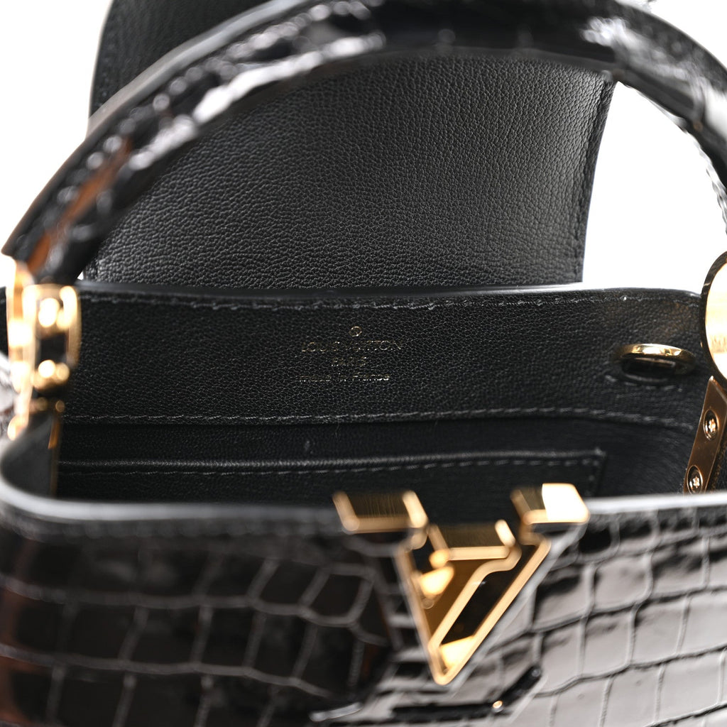 Crocodile Mini Capucines Black £¨ Direct shipment via from wholesalehk.shop