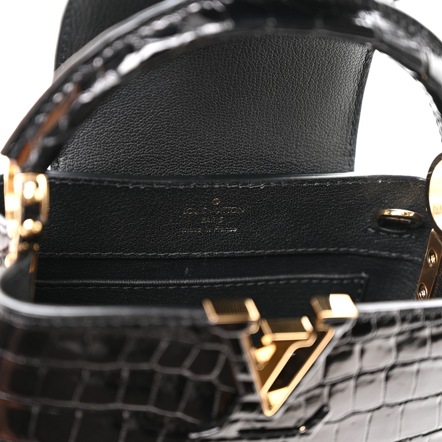 Crocodile Mini Capucines Black £¨ Direct shipment via from wholesalehk.shop