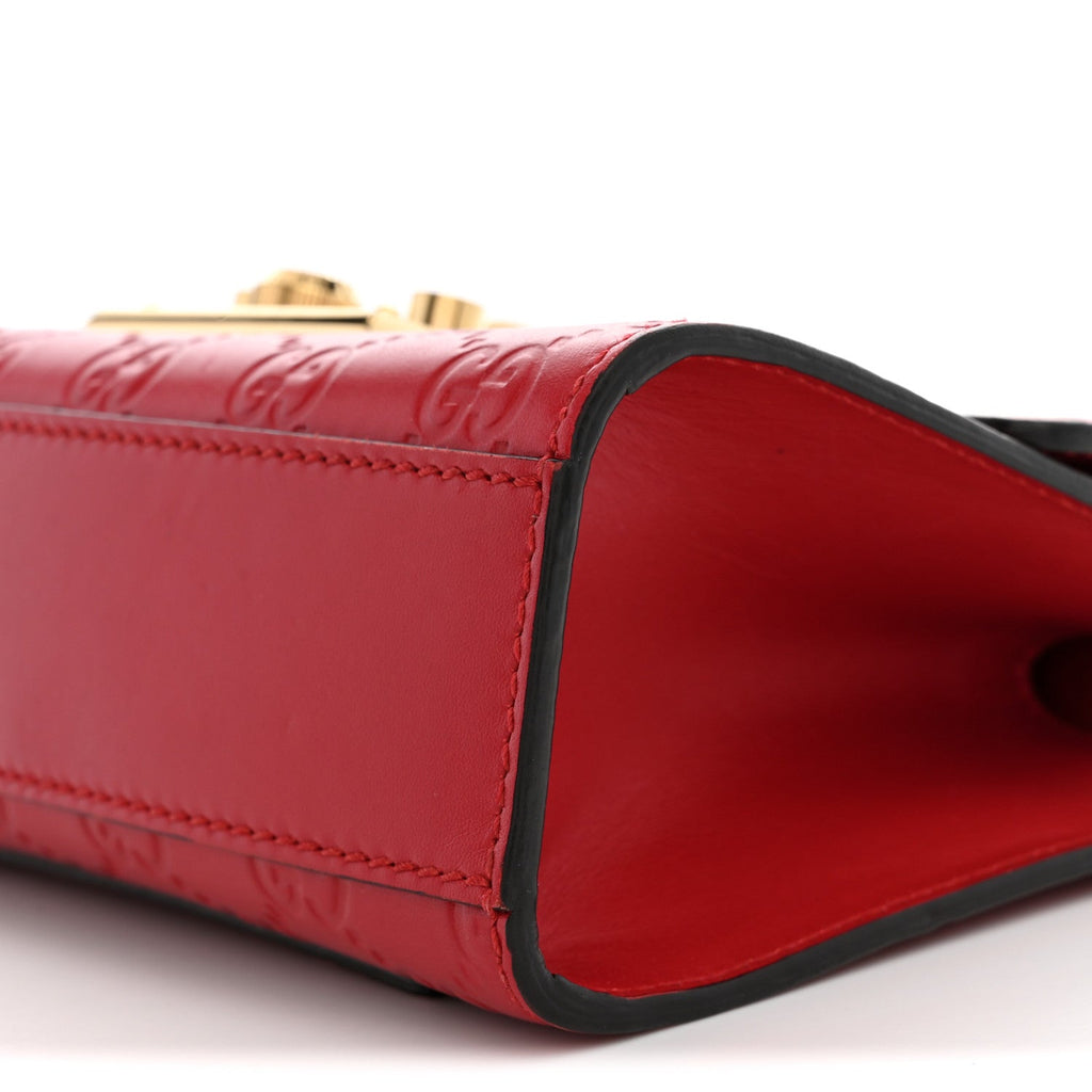 Guccissima Small Padlock Shoulder Bag Hibiscus Red £¨ Direct shipment via from wholesalehk.shop