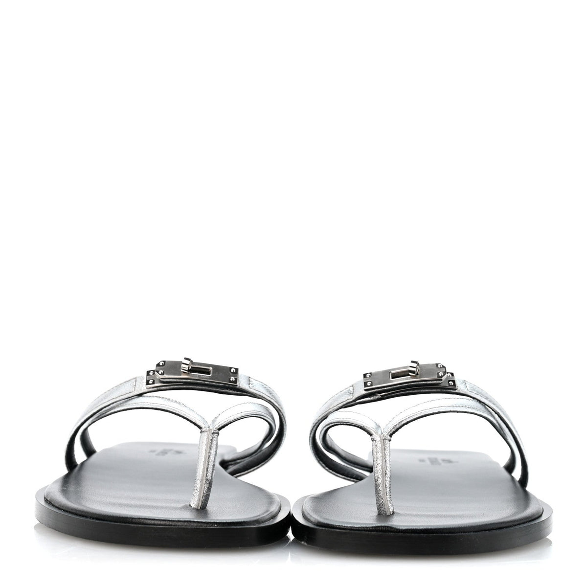 Metallic Goatskin Miss Sandals 36 Gris Argente wholesalehk.shop