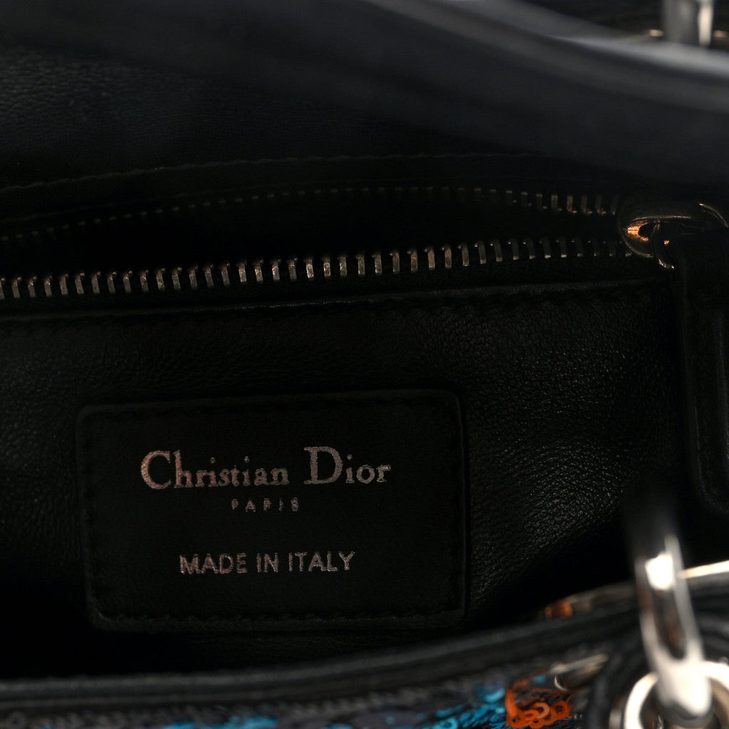 Sequin Lambskin Esprit Tokyo Mini Lady Dior Blue Multicolor wholesalehk.shop