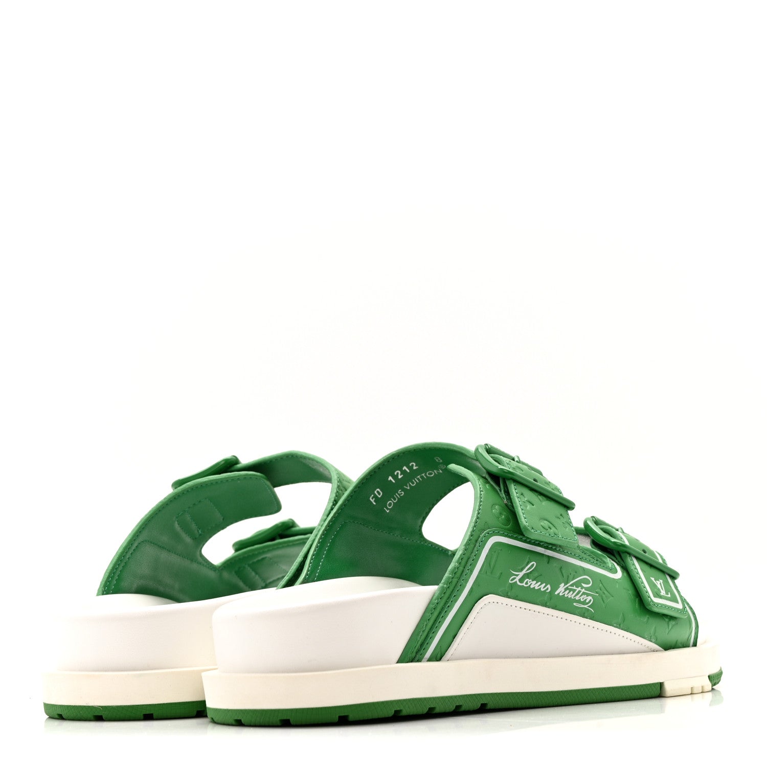 Calfskin Embossed Mens Script Trainer Mules 8 Green White £¨ Direct shipment via from wholesalehk.shop