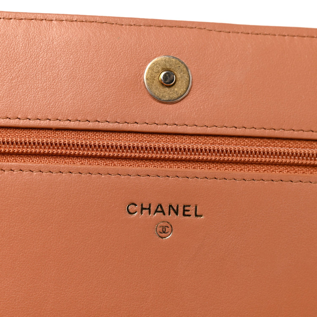 Lambskin Quilted Boy Wallet On Chain WOC Beige wholesalehk.shop
