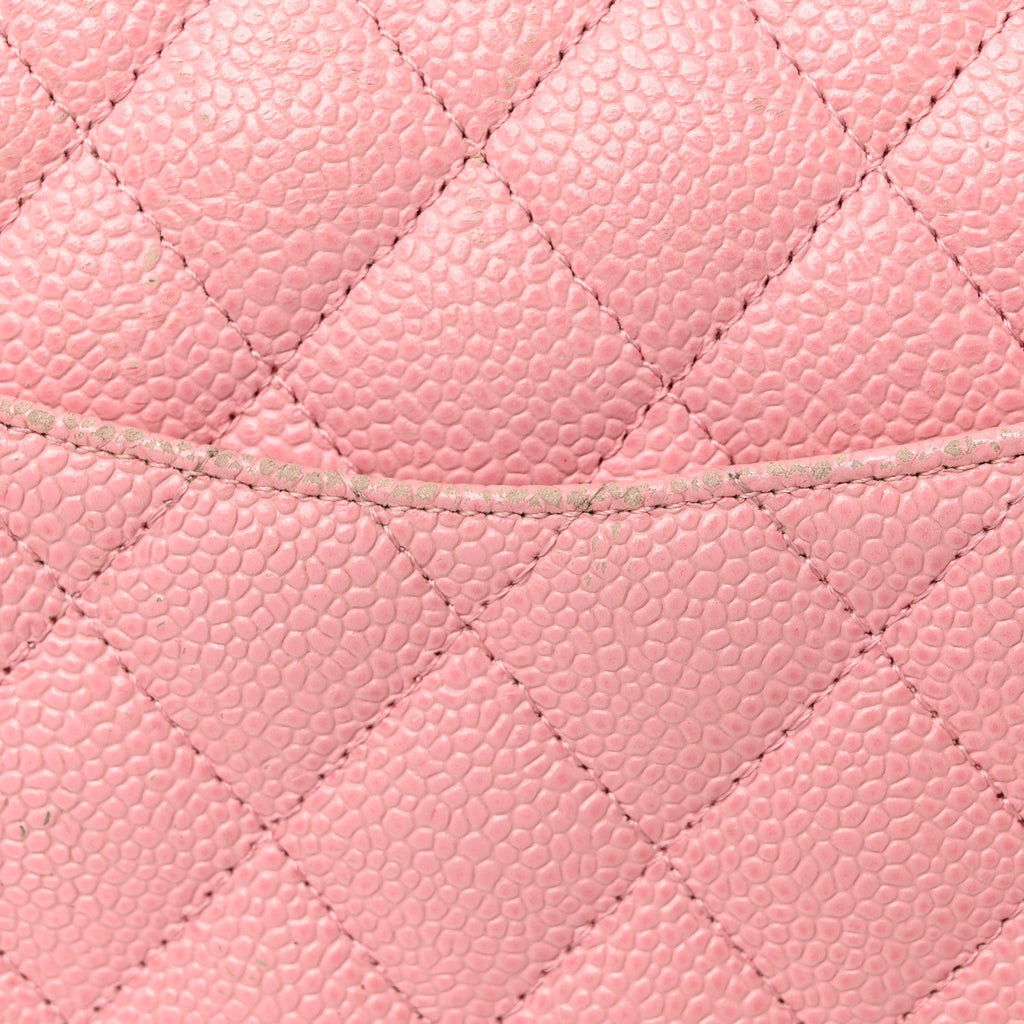 Caviar Quilted Medium Double Flap Light Pink wholesalehk.shop