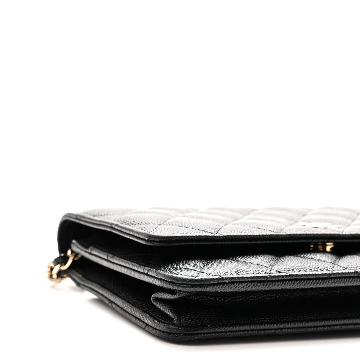 Caviar Quilted Wallet With Charms On Chain WOC Black wholesalehk.shop