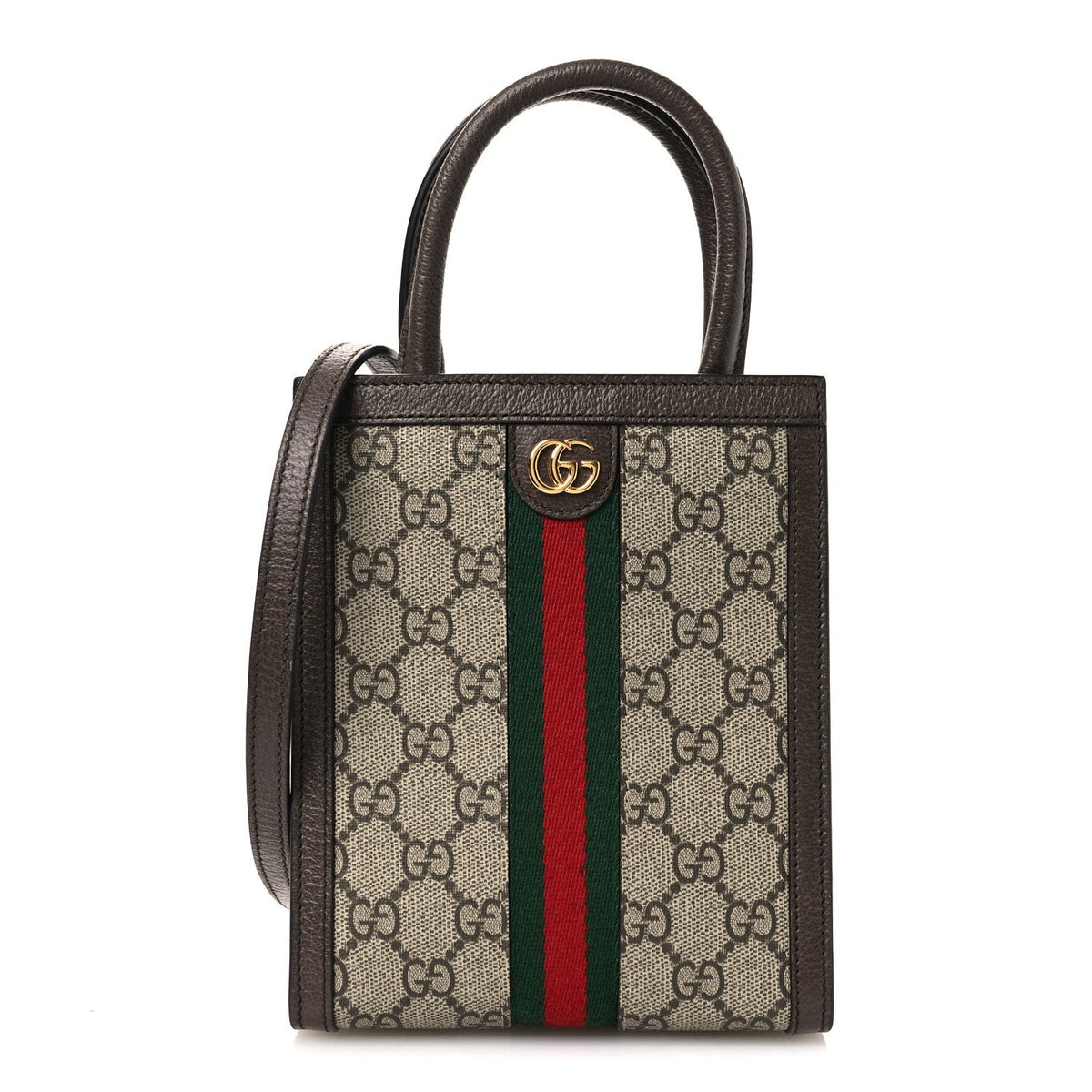 GG Supreme Monogram Textured Dollar Calfskin Web Super Mini Ophidia Mini Tote Bag Beige Ebony New Acero wholesalehk.shop