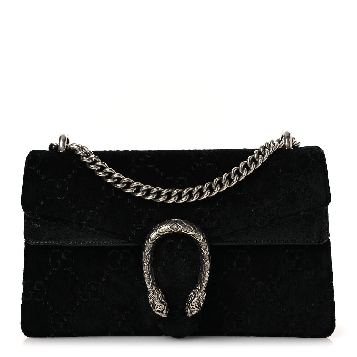 Velvet GG Monogram Small Dionysus Shoulder Bag Black wholesalehk.shop