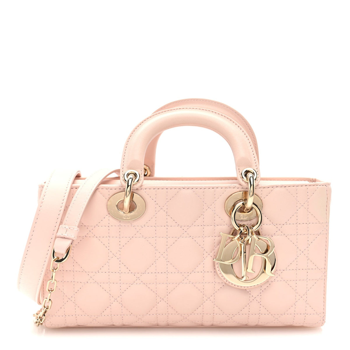Lambskin Cannage Medium Lady D-Joy Powder Pink wholesalehk.shop