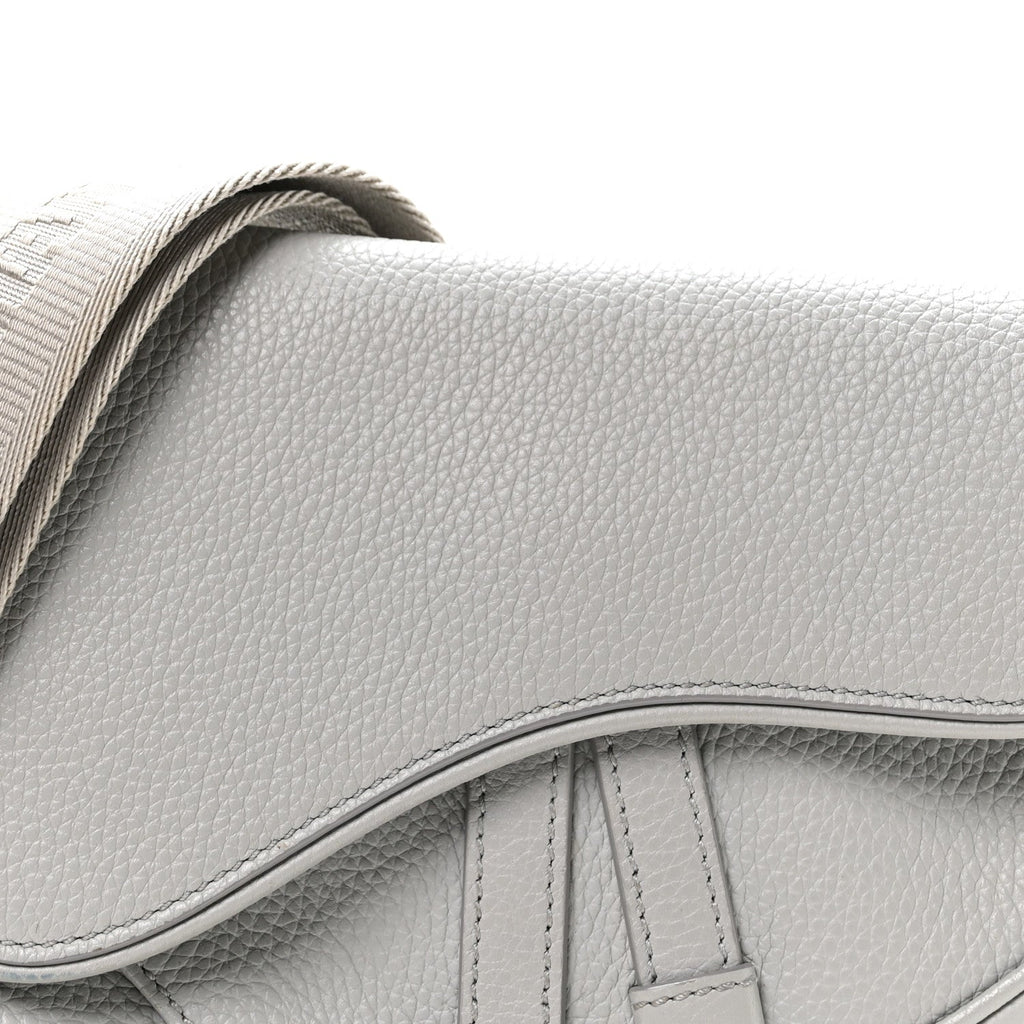 Grained Calfskin Mens Mini Saddle Bag Gray wholesalehk.shop