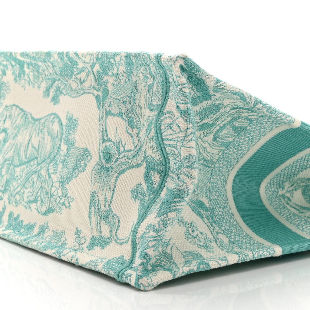 Canvas Embroidered Medium Dioriviera Toile De Jouy Book Tote Aquamarina £¨ Direct shipment via from wholesalehk.shop