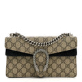 GG Supreme Monogram Suede Crystal Small Dionysus Shoulder Bag Beige Ebony Black wholesalehk.shop
