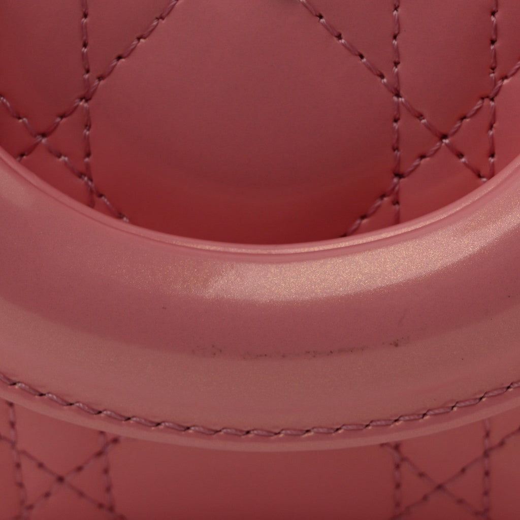 Metallic Lambskin Cannage Small Lady D-Joy Pink wholesalehk.shop