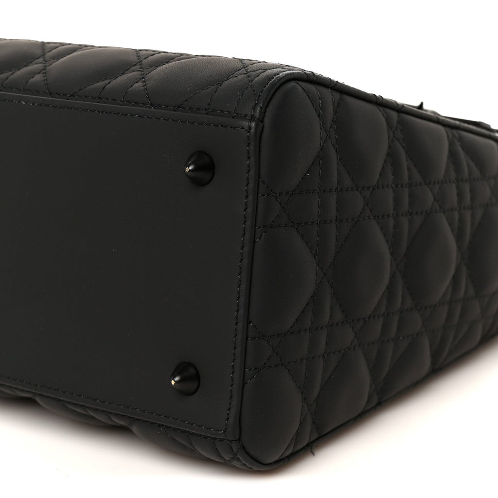 Ultra Matte Calfskin Cannage Medium Lady Dior Black wholesalehk.shop