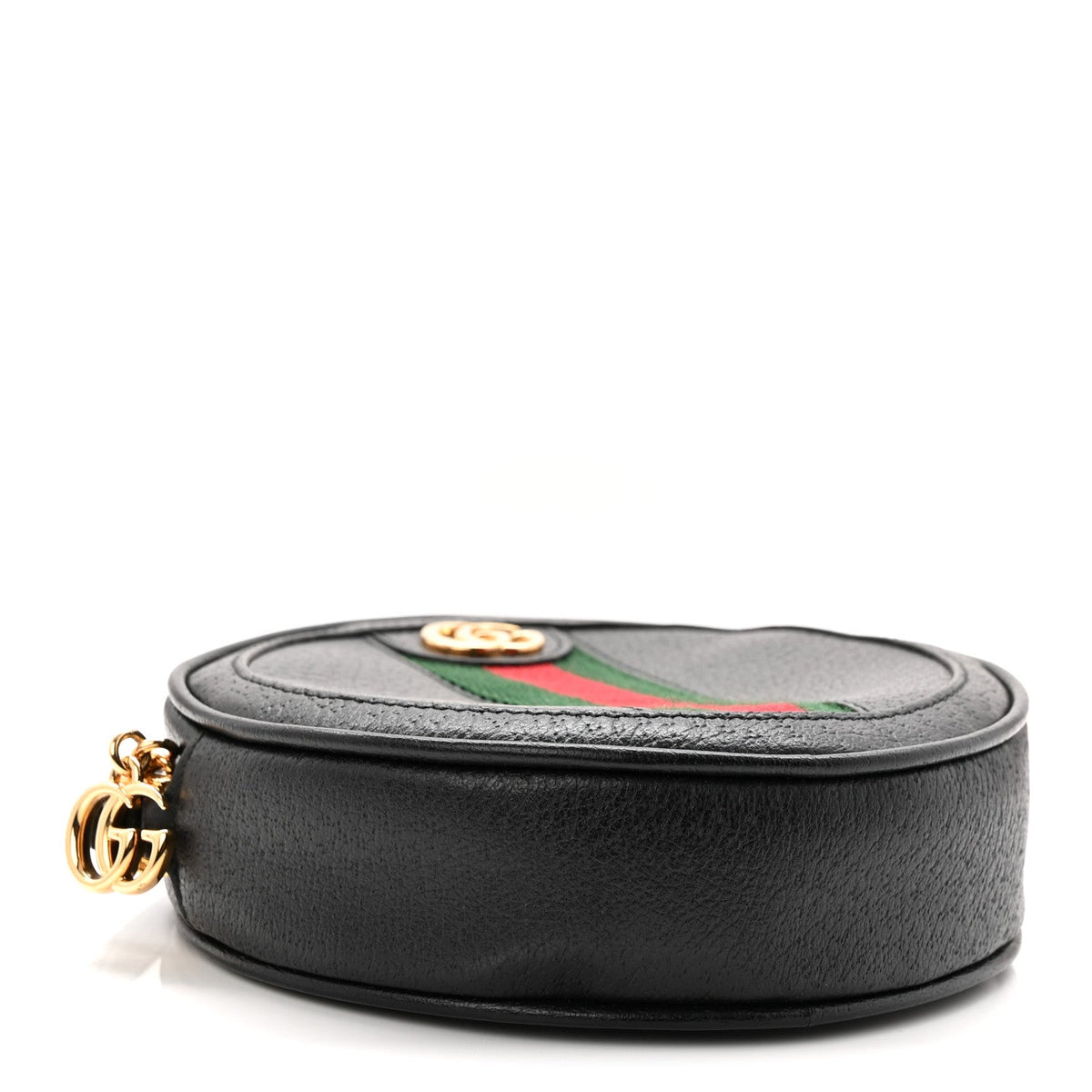 Textured Calfskin Web Ophidia Round Wrist Wallet Black wholesalehk.shop