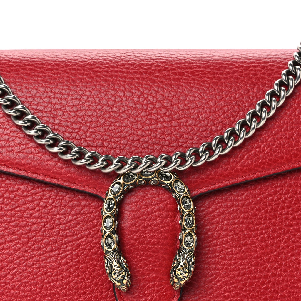 Calfskin Mini Dionysus Chain Wallet Hibiscus Red wholesalehk.shop
