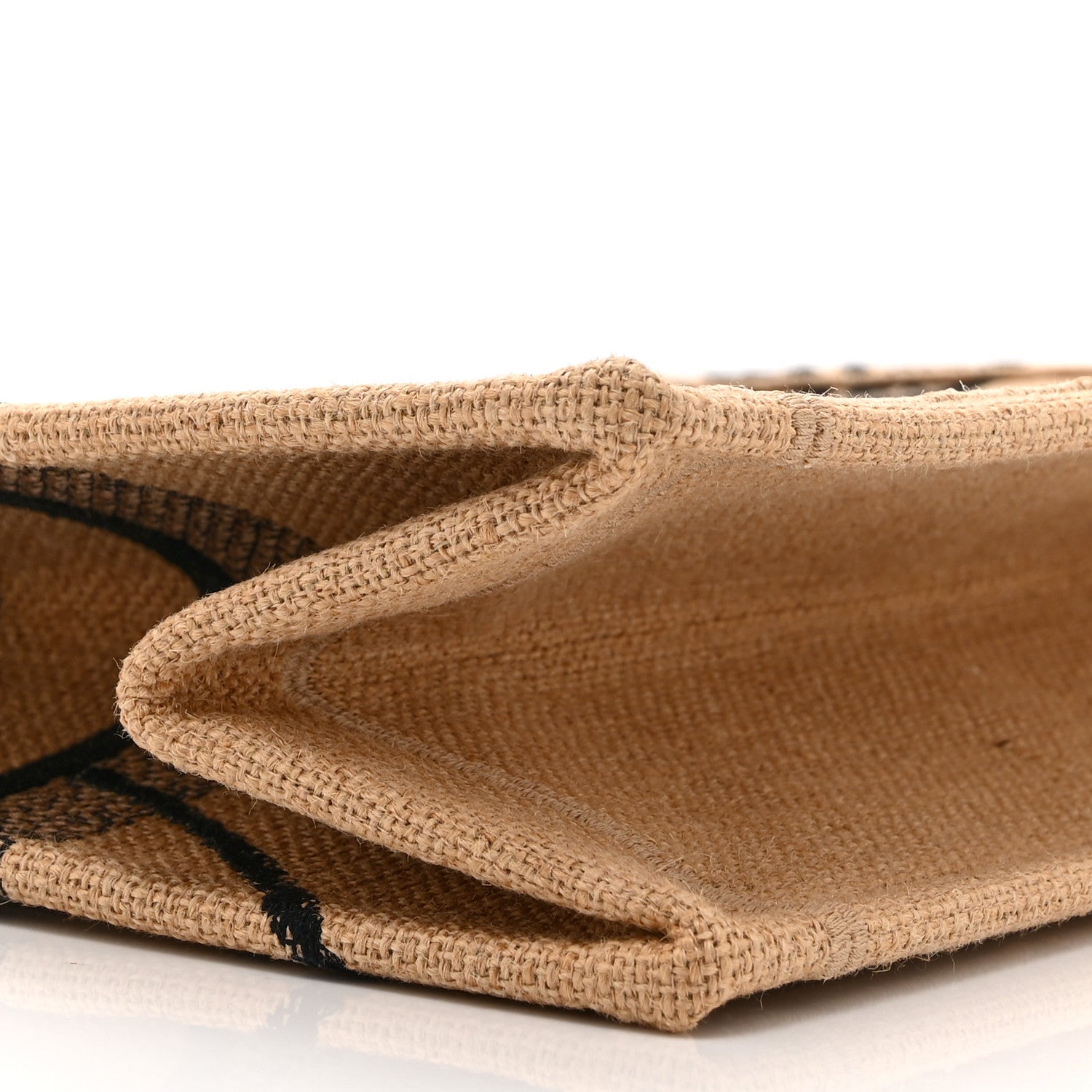 Canvas Jute Embroidered Medium Book Tote Black Beige £¨ Direct shipment via from wholesalehk.shop