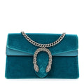 Velvet Super Mini Dionysus Shoulder Bag Pavone Cyan wholesalehk.shop