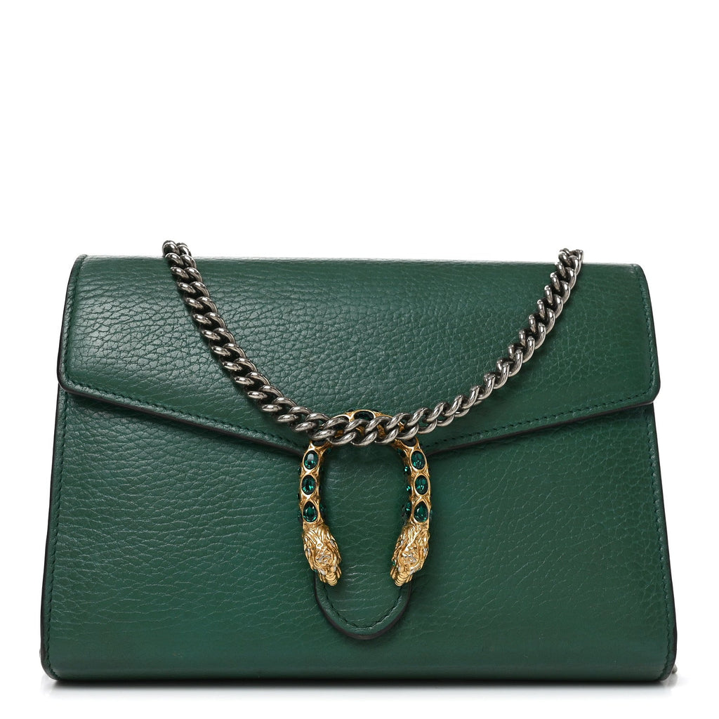 Calfskin Mini Dionysus Chain Wallet Emerald wholesalehk.shop