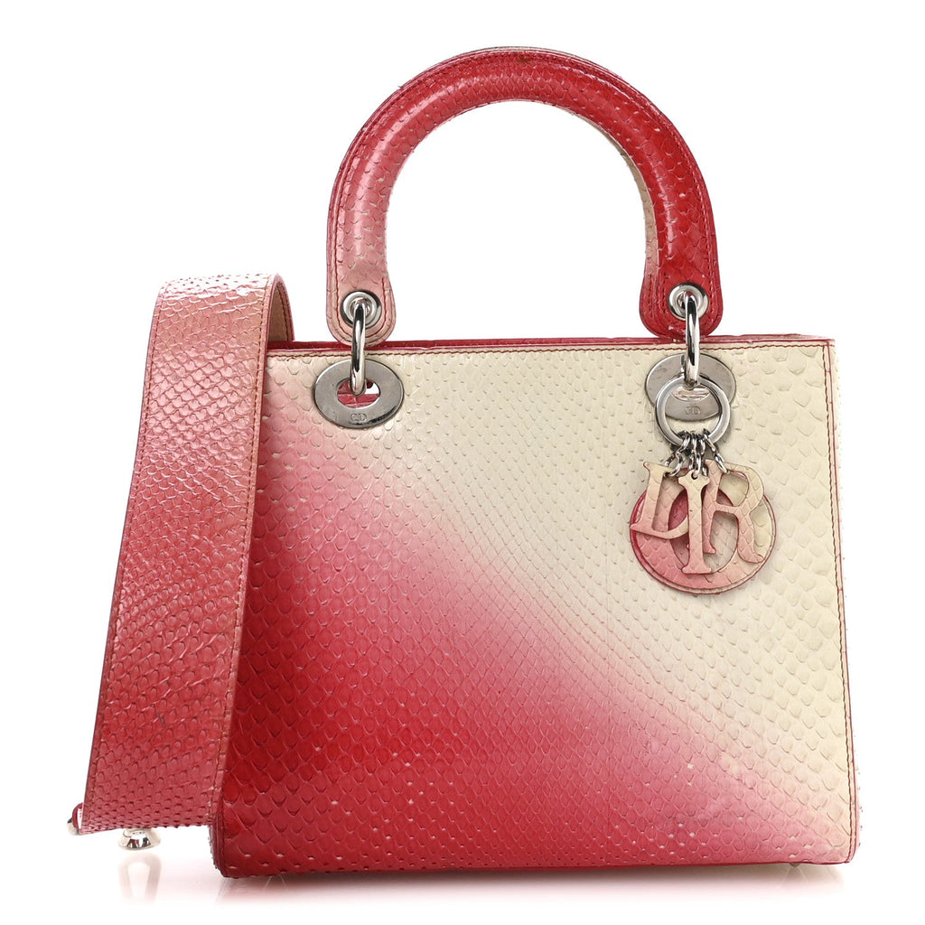 Snakeskin Ombre Medium Lady Dior Red White wholesalehk.shop