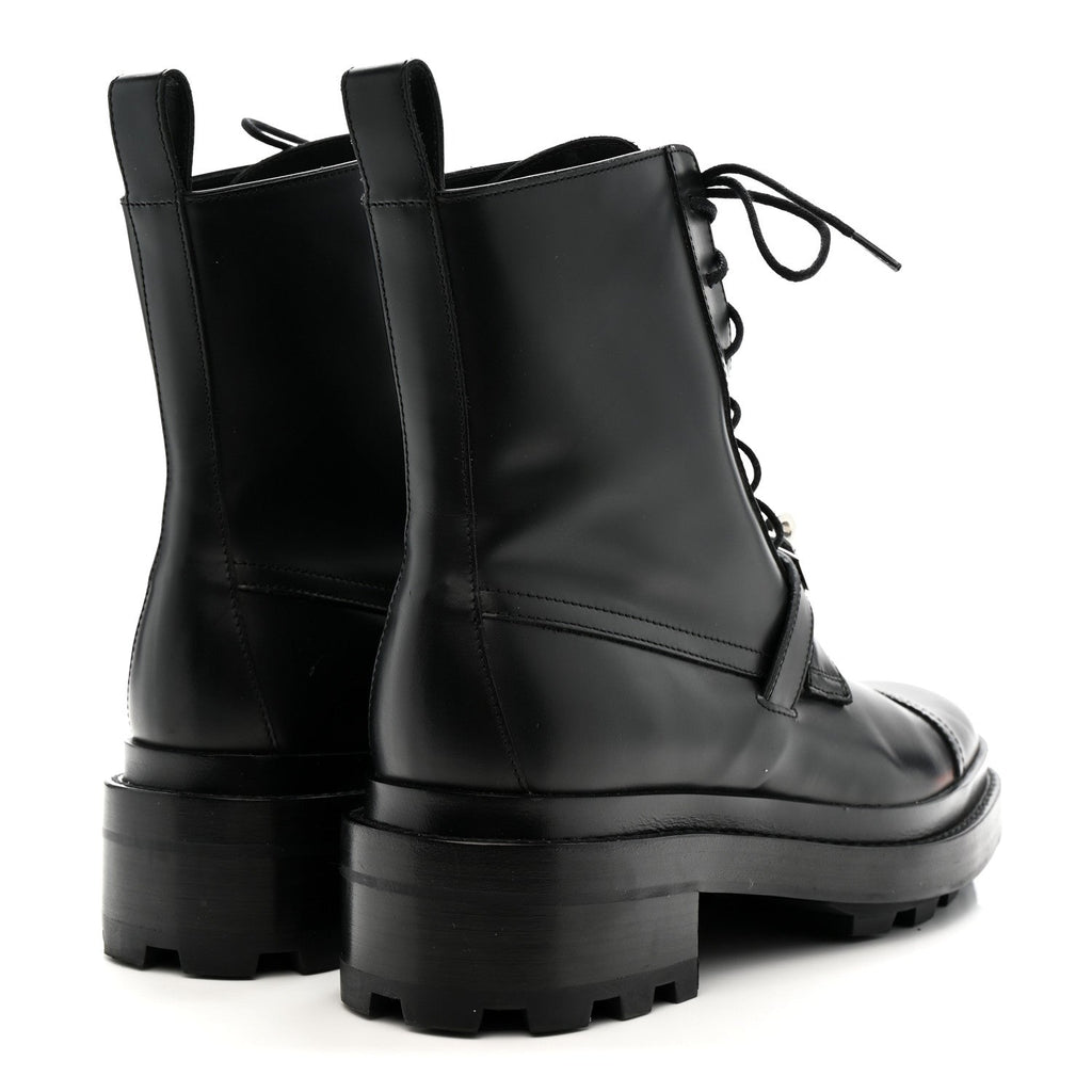 Glossed Calfskin Funk Ankle Boots 37.5 Black wholesalehk.shop