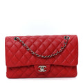 Caviar Quilted Medium Double Flap Red wholesalehk.shop