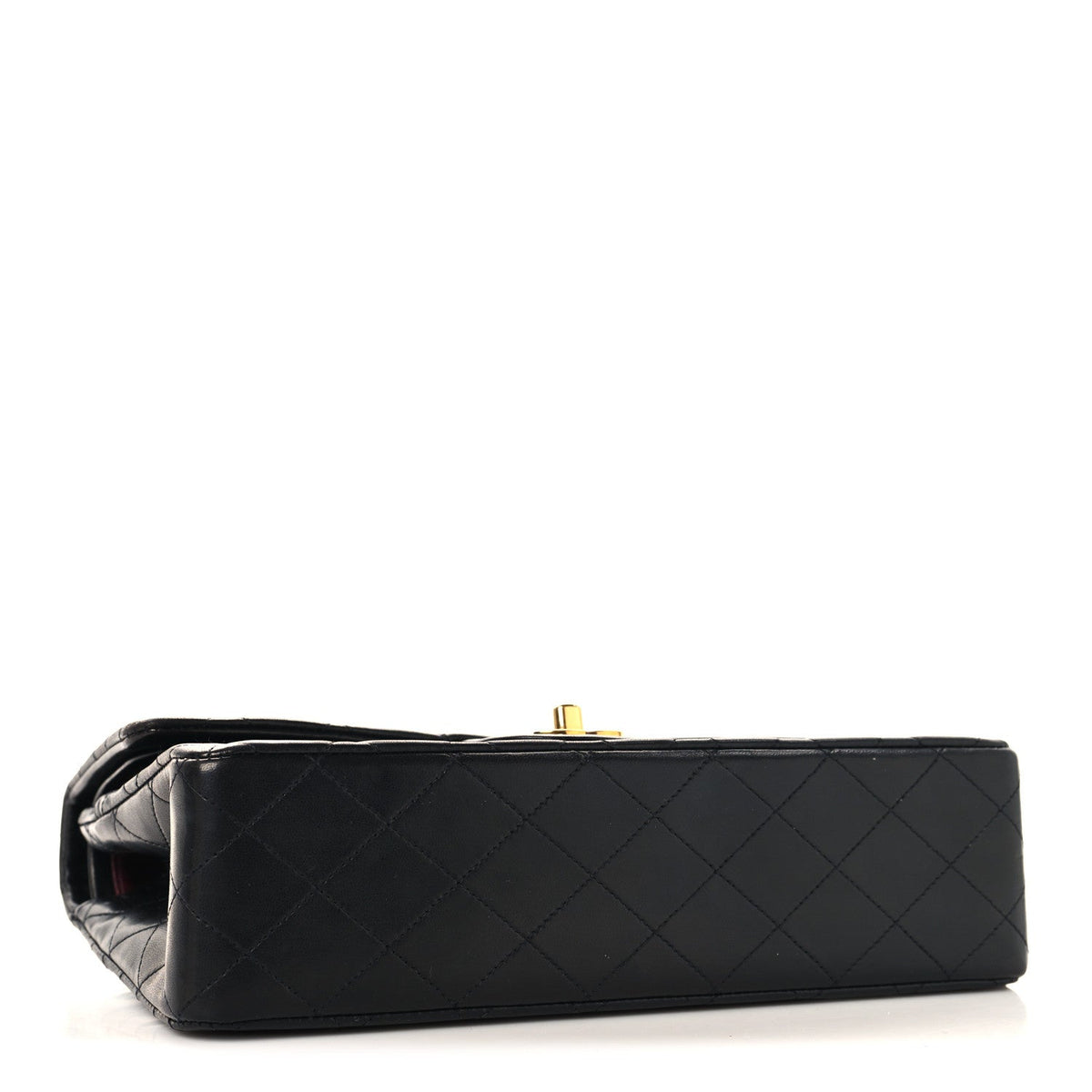 Lambskin Quilted Medium Double Flap Black wholesalehk.shop