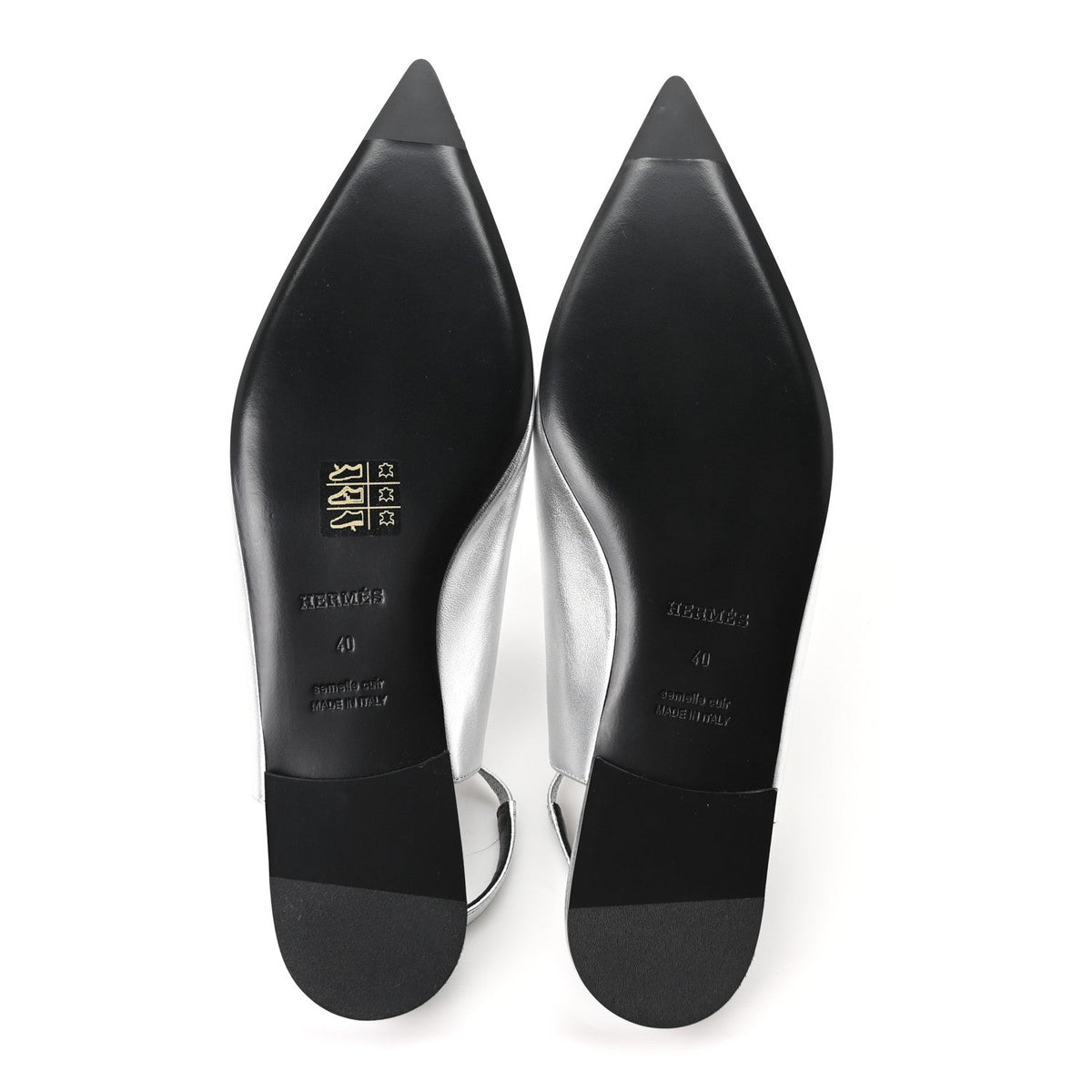 Nappa Lovely Slingback Flats 40 Gris Argent wholesalehk.shop