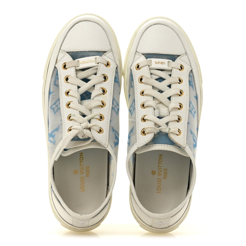 Technical Fabric Calfskin Monogram Stellar Sneakers 35  Blue £¨ Direct shipment via from wholesalehk.shop