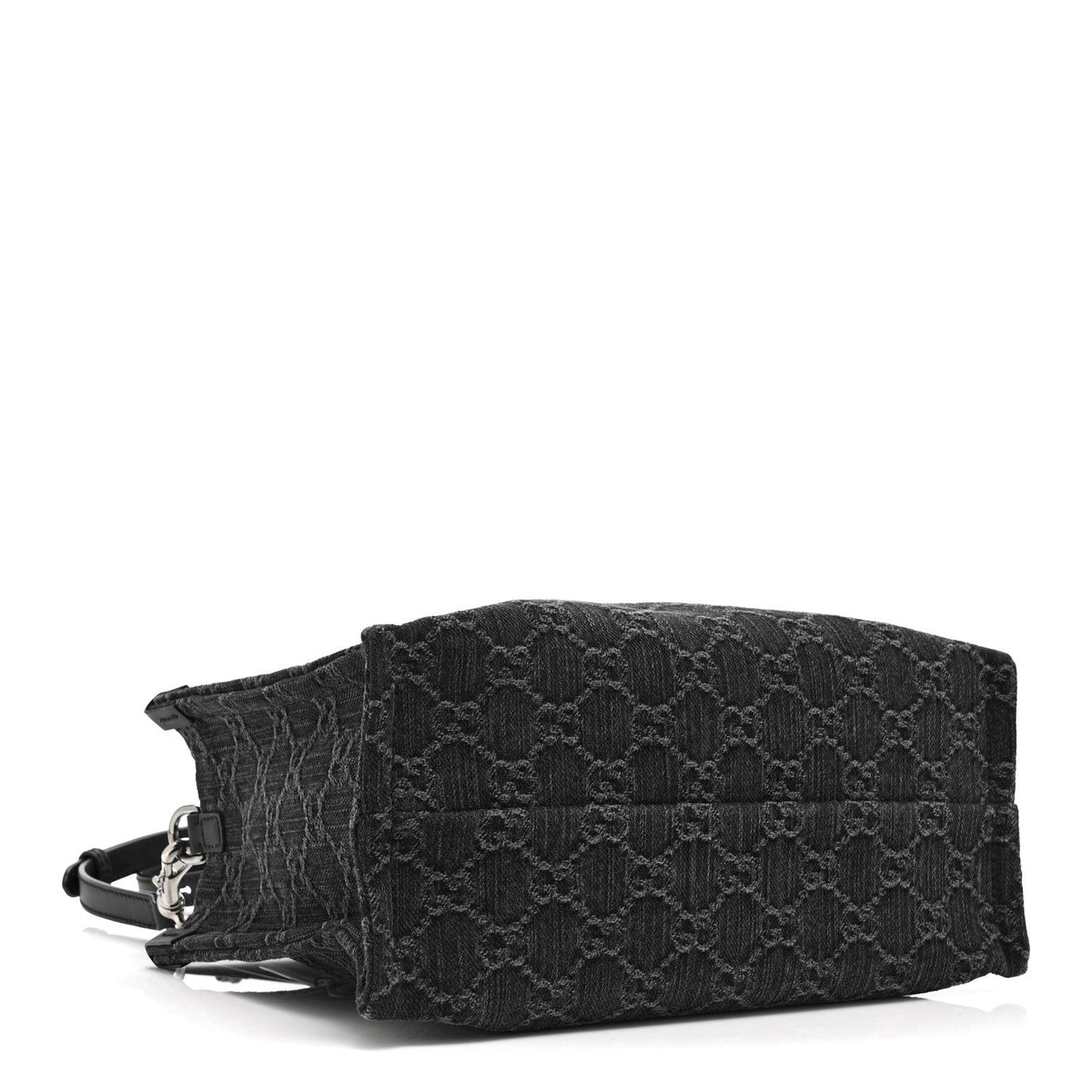 Denim Ophidia GG Monogram Tote Medium Black Grey wholesalehk.shop