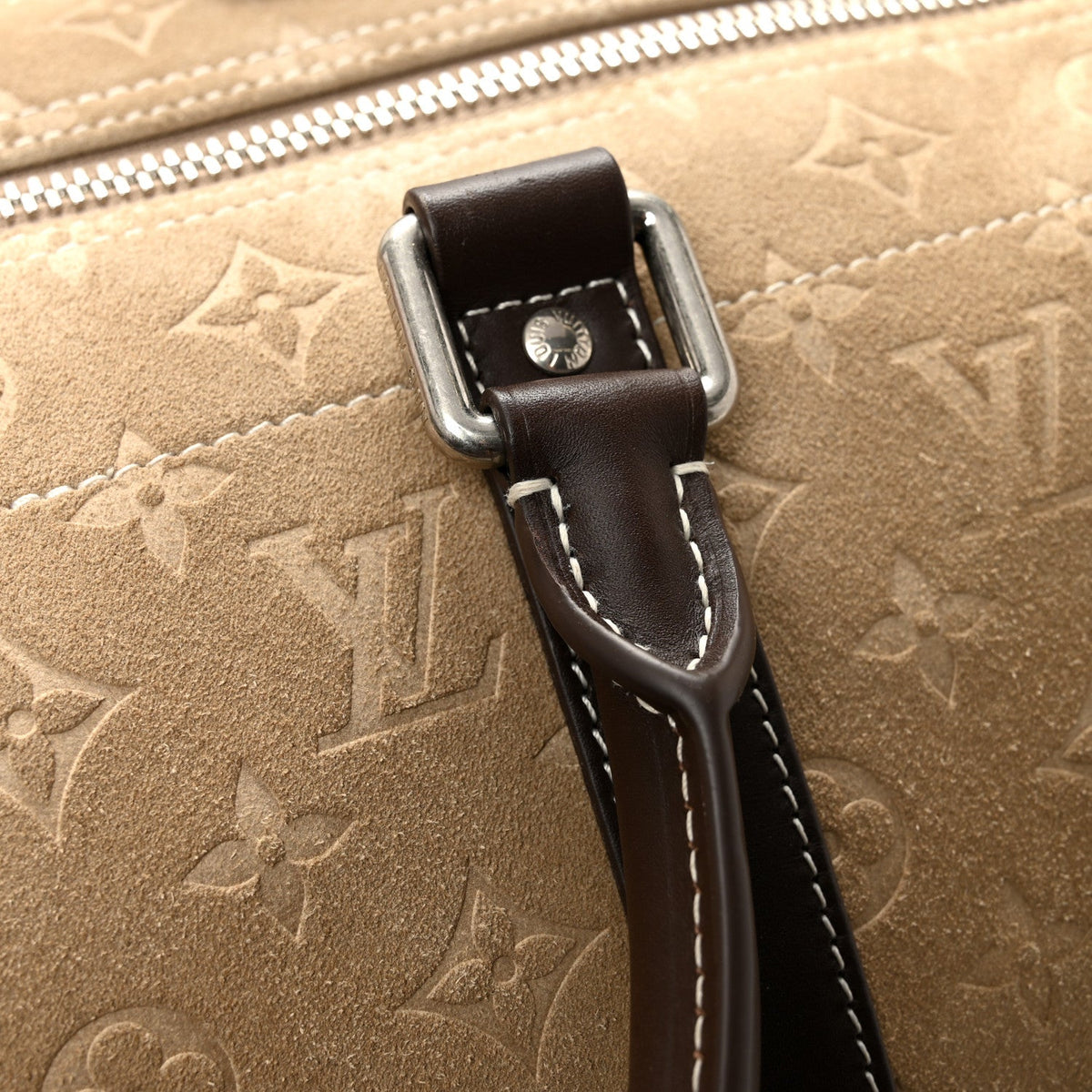 X NIGO Suede Monogram Keepall Bandouliere 50 Tan wholesalehk.shop