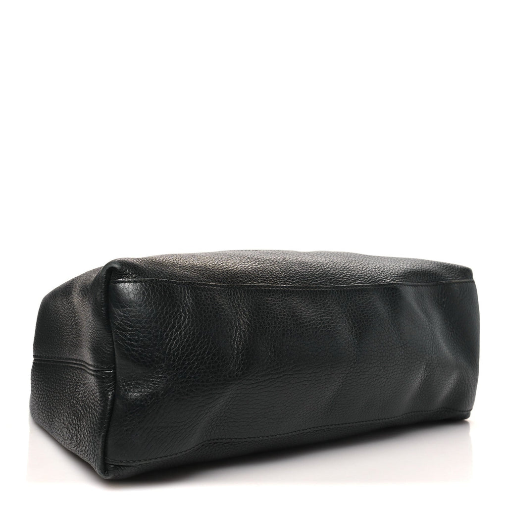 Pebbled Calfskin Medium Soho Chain Shoulder Bag Black wholesalehk.shop